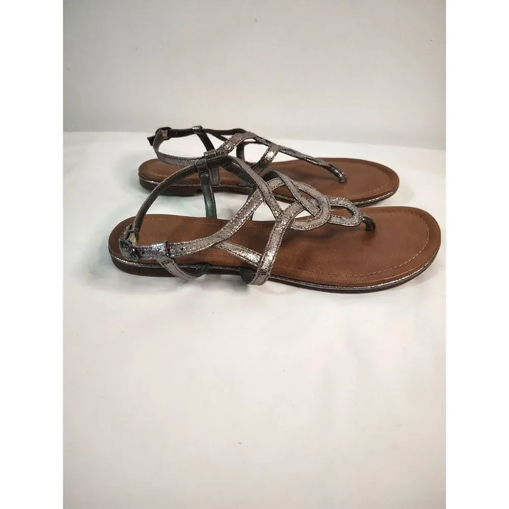 Kelly & Katie Paisly Metallic Gladiator Thong Sandal Shoes Women’s 6.5M